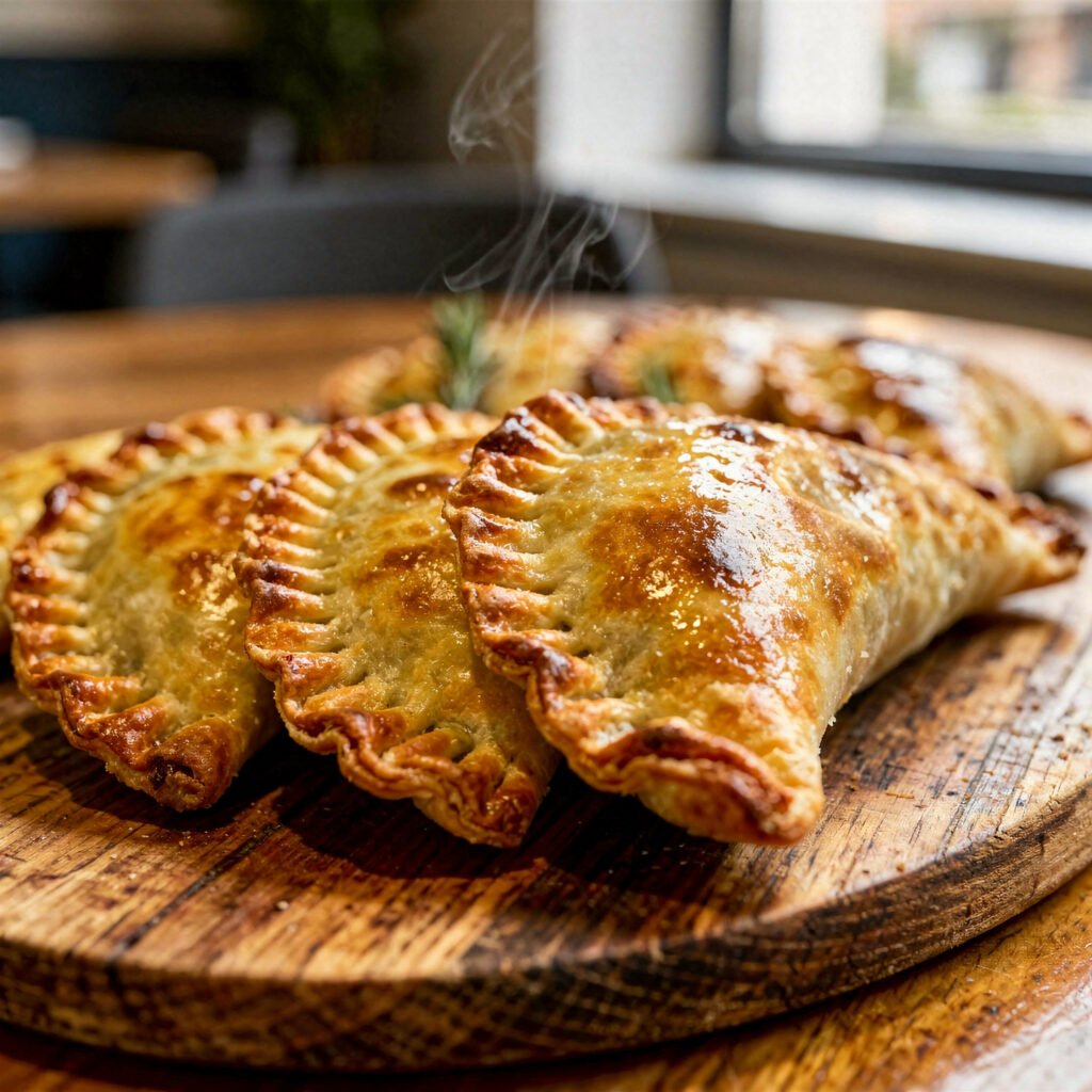 flux pro 2.0 ultra realistic gourmet empanada food photography extreme close up of freshly ba 0